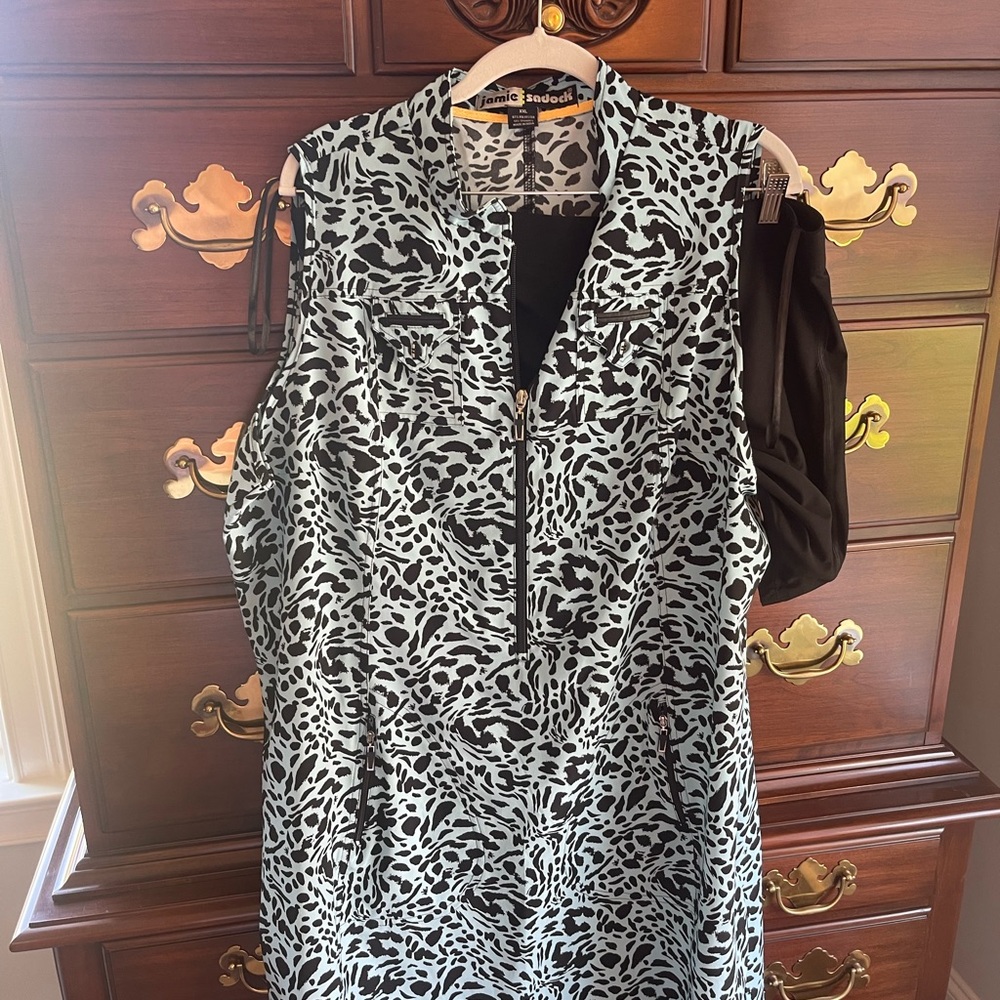 Jamie Sadock Black and Blue Golf Dress